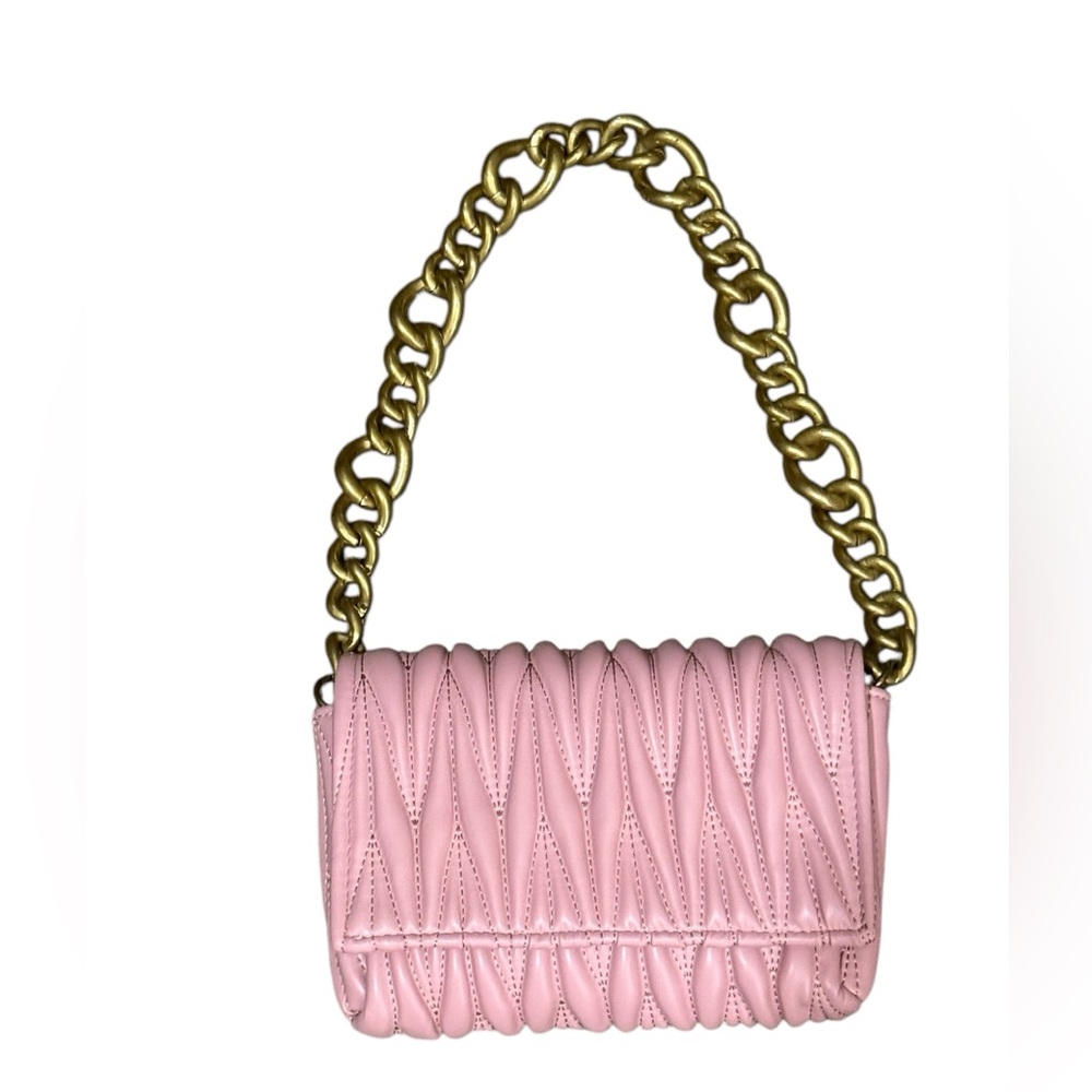 Madison West Chunky Gold Chain Quilted Shoulder/ Crossbody Bag